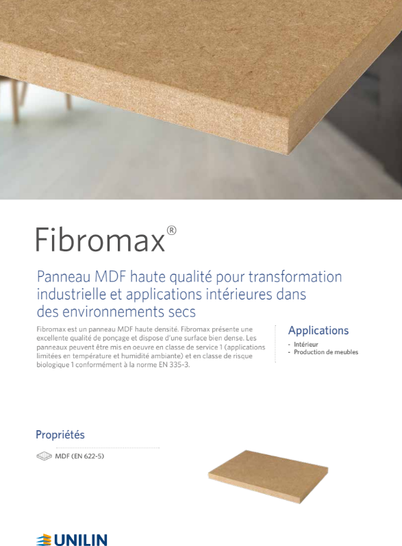 Chutes MDF haute densité – Fibromax® brut 22 mm