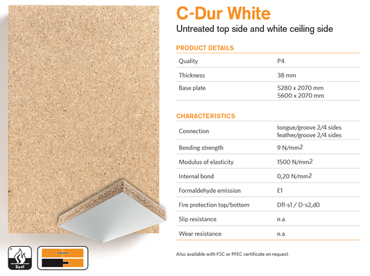 Panneau de particule ignifugé épais - mélaminé blanc