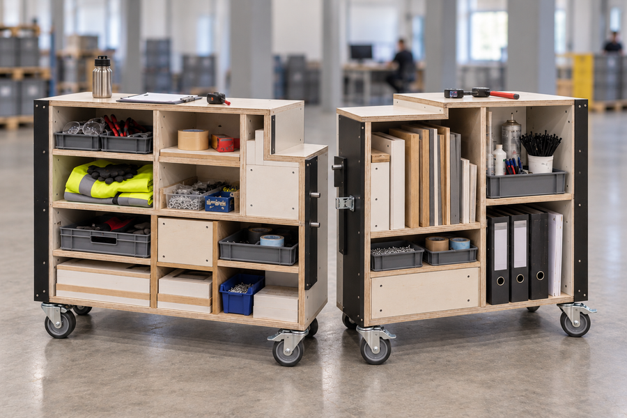 Mobilier, présentoir ou aménagement issu des ressources de l’entreprise