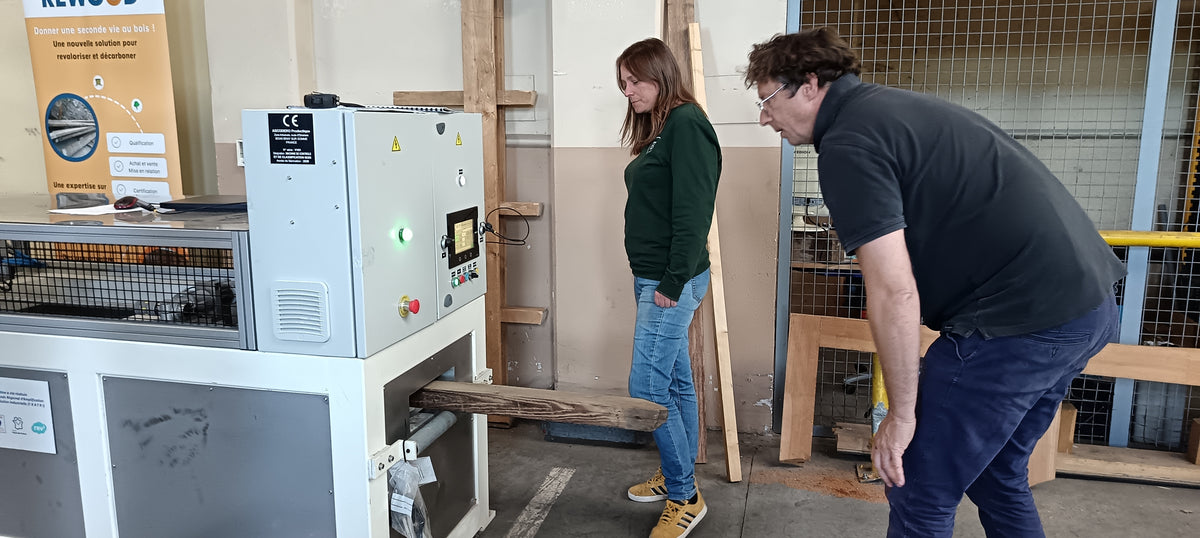 Essai de classement mécanique réalisé sur une pièce de bois